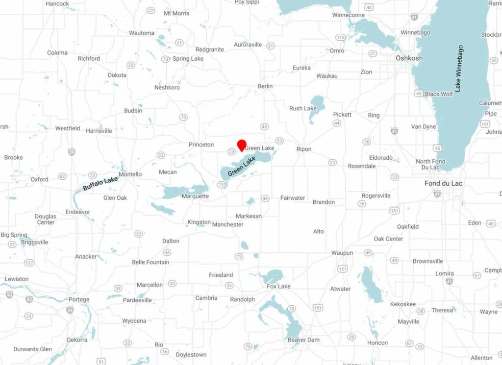 Map Green Lake WI Surrounding Area 1024x745 